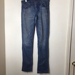 7 for all mankind jeans women 30 blue straight